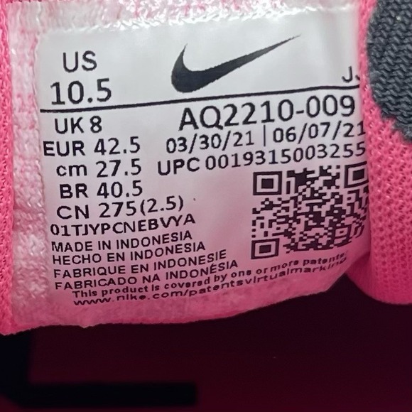 Nike Sneakers Womens 10.5 Air Zoom Pegasus 36 AQ2210-009 Black Running Shoes - Picture 11 of 12